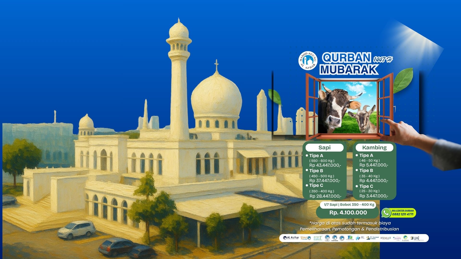 Sempurnakan Ibadah, Tebarkan Berkah: Program Qurban Mubarak 1447 H Masjid Agung Al Azhar