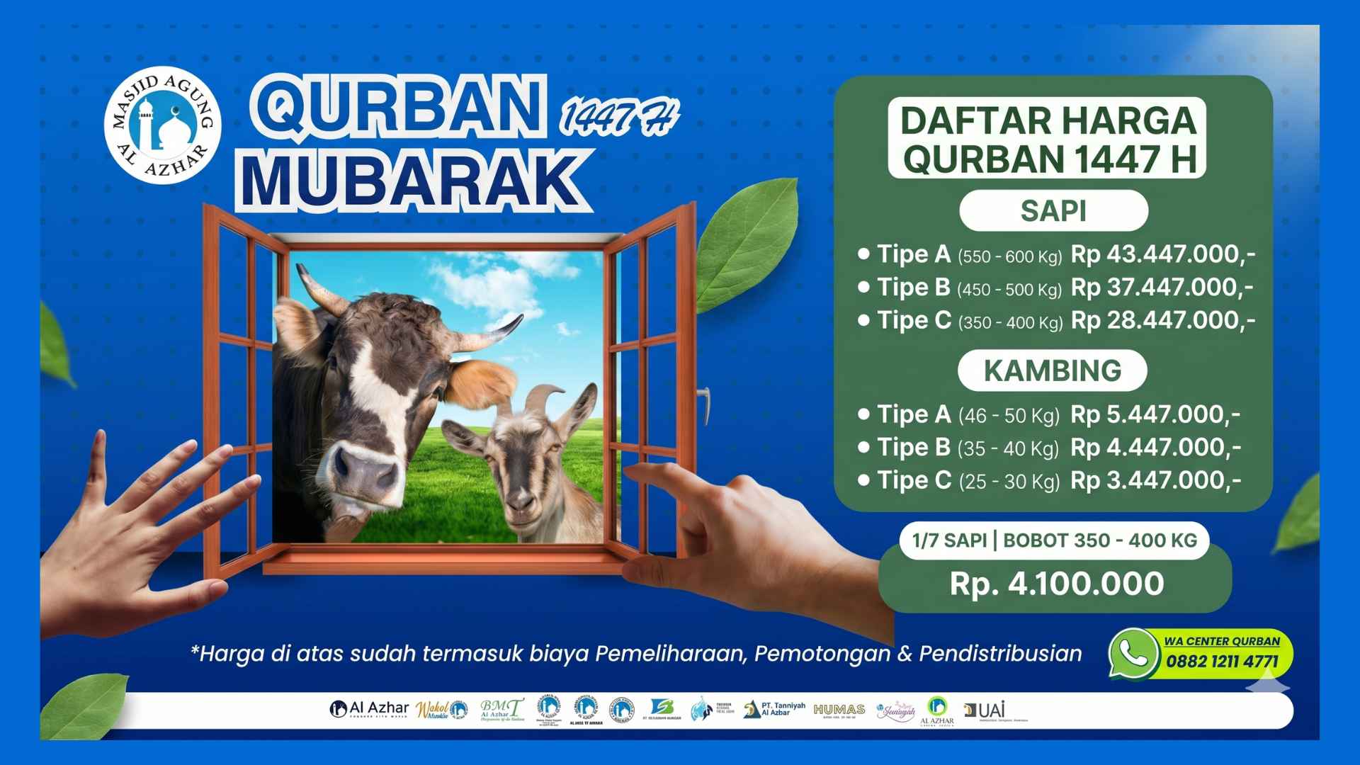 Sempurnakan Ibadah, Tebarkan Berkah: Program Qurban Mubarak 1447 H Masjid Agung Al Azhar